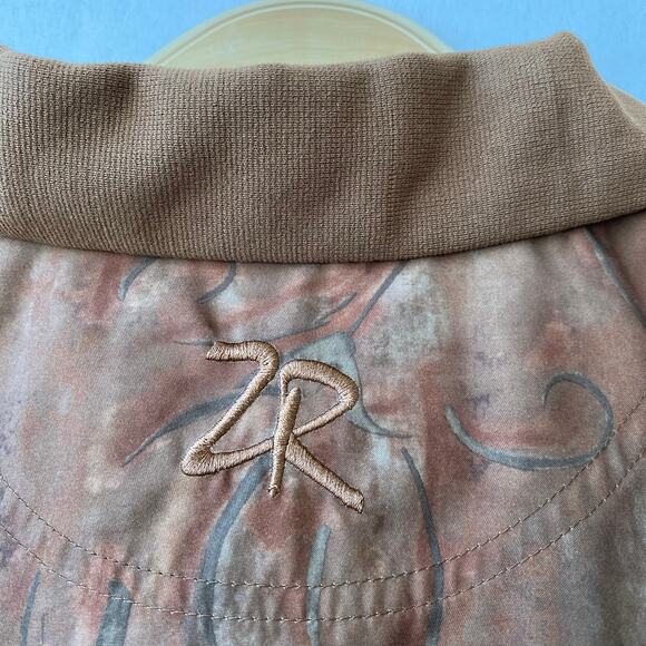 Vintage Zero Restriction Floral Golf Jacket Women M Brown Old Money Made in USA - Picture 4 of 8